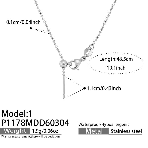 Wholesale Light Luxury Electroplated Stainless Steel Geometric Letter Pendant Necklace For Women