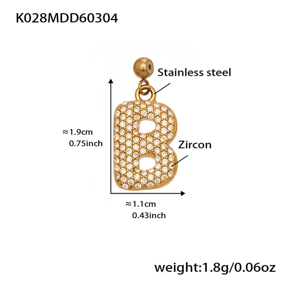 Wholesale Light Luxury Electroplated Stainless Steel Geometric Letter Pendant Necklace For Women