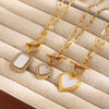Wholesale Light Luxury Electroplated Stainless Steel Heartshaped Geometric Pendant Necklace With Ot Chain For Women