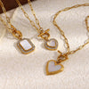 Wholesale Light Luxury Electroplated Stainless Steel Heartshaped Geometric Pendant Necklace With Ot Chain For Women