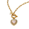 Wholesale Light Luxury Electroplated Stainless Steel Heartshaped Geometric Pendant Necklace With Ot Chain For Women