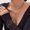 Wholesale Light Luxury Electroplated Stainless Steel Sixpointed Star Yshaped Stackable Necklace And Bracelet Set For Women