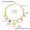 Wholesale Light Luxury Electroplated Stainless Steel Spiral Sun Bear Zircon Multipendant Necklace And Bracelet Set For Women