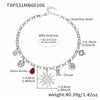 Wholesale Light Luxury Electroplated Stainless Steel Spiral Sun Bear Zircon Multipendant Necklace And Bracelet Set For Women