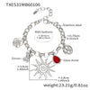 Wholesale Light Luxury Electroplated Stainless Steel Spiral Sun Bear Zircon Multipendant Necklace And Bracelet Set For Women