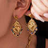 Wholesale Light Luxury Electroplated Stainless Steel Tassel Crown Heart Print Multiaccessory Pendant Necklace And Earrings Set For Women