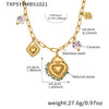 Wholesale Light Luxury Electroplated Stainless Steel Tassel Crown Heart Print Multiaccessory Pendant Necklace And Earrings Set For Women