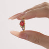 Wholesale Light Luxury Electroplated 316L Stainless Steel Zircon Geometric Ring For Women