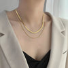 Wholesale Light Luxury Electroplated Titanium Steel Geometric Blade Chain Necklace Unisex