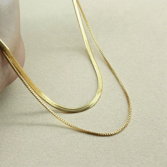 Wholesale Light Luxury Electroplated Titanium Steel Geometric Blade Chain Necklace Unisex