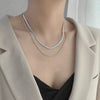 Wholesale Light Luxury Electroplated Titanium Steel Geometric Blade Chain Necklace Unisex