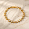 Wholesale Light Luxury Electroplated Titanium Steel Heartshaped Zircon Bracelet For Women