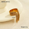 Wholesale Light Luxury Elegant Exaggerated Stainless Steel Ball Tassel Ring With Electroplating For Women