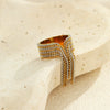 Wholesale Light Luxury Elegant Exaggerated Stainless Steel Ball Tassel Ring With Electroplating For Women