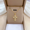 Wholesale Light Luxury Elegant Geometric Diamond Pendant Necklace For Women And Men Copper Pendant Stainless Steel Chain