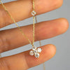 Wholesale Light Luxury Elegant Women's S925 Sterling Silver Twin Four Leaf Clover Pendant Necklace With 18K Gold Plated And O Word Chain