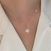 Wholesale Light Luxury Elegant Women's S925 Sterling Silver Twin Four Leaf Clover Pendant Necklace With 18K Gold Plated And O Word Chain