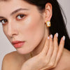 Wholesale Light Luxury Enamel Glaze Geometric Stainless Steel Earrings With Electroplating