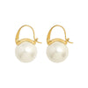 Wholesale Light Luxury Exaggerated Imitation Pearl Earrings For Women 316L Stainless Steel 18K Gold Plated Ear Jewelry