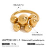Wholesale Light Luxury Exaggerated Niche Titanium Steel Ring With Geometric Pattern Electroplated Treatment