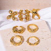Wholesale Light Luxury Exquisite Pearl Geometric Ring In Stainless Steel With 18K Furnace Vacuum Plating For Women And Men