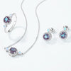 Wholesale Light Luxury Fashion Alexandrite Necklace S925 Silver Geometric Cultivated Variable Stone Color Women's Clavicle Chain With Diamond Design