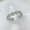 Wholesale Light Luxury Fashion Flower Round C Shape Adjustable Copper Gold Plated Couple Bracelet