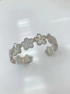 Wholesale Light Luxury Fashion Flower Round C Shape Adjustable Copper Gold Plated Couple Bracelet
