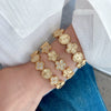 Wholesale Light Luxury Fashion Flower Round C Shape Adjustable Copper Gold Plated Couple Bracelet