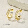 Wholesale Light Luxury Fashion Geometric Triangle And Rhombus Pattern Diamondencrusted Cshaped Titanium Steel And Stainless Steel Earrings Hoops And Studs Unisex Jewelry
