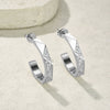 Wholesale Light Luxury Fashion Geometric Triangle And Rhombus Pattern Diamondencrusted Cshaped Titanium Steel And Stainless Steel Earrings Hoops And Studs Unisex Jewelry