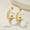 Wholesale Light Luxury Fashion Geometric Triangle And Rhombus Pattern Diamondencrusted Cshaped Titanium Steel And Stainless Steel Earrings Hoops And Studs Unisex Jewelry