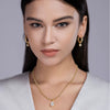 Wholesale Light Luxury Fashion Moissanite Inlaid Geometric 925 Silver Pendant Necklace For Women