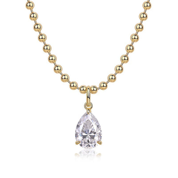Wholesale Light Luxury Fashion Moissanite Inlaid Geometric 925 Silver Pendant Necklace For Women