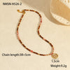 Wholesale Light Luxury Fashion Natural Stone Stainless Steel Clavicle Necklace With Geometric Pattern And Electroplating