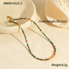 Wholesale Light Luxury Fashion Natural Stone Stainless Steel Clavicle Necklace With Geometric Pattern And Electroplating
