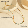 Wholesale Light Luxury Fashion Natural Stone Stainless Steel Clavicle Necklace With Geometric Pattern And Electroplating