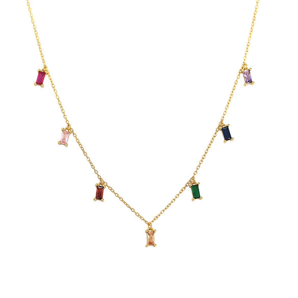 Wholesale Light Luxury Fashion Necklace S925 Silver Geometric Zircon Electroplated Cross Chain For Women