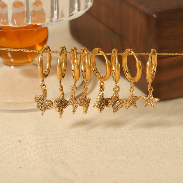 Wholesale Light Luxury Fashion Stainless Steel Earrings With Animals Zodiac Pattern And Electroplating Treatment