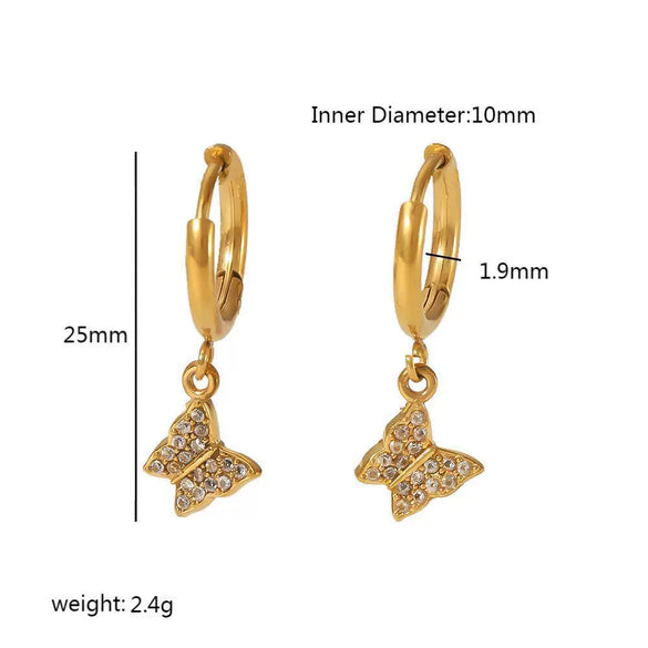 Wholesale Light Luxury Fashion Stainless Steel Earrings With Animals Zodiac Pattern And Electroplating Treatment