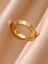 Wholesale Light Luxury Female Fashion Personality Ring With Color Zircon Stainless Steel Electroplated Jewelry