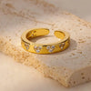 Wholesale Light Luxury Female Fashion Personality Ring With Color Zircon Stainless Steel Electroplated Jewelry