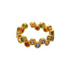 Wholesale Light Luxury Female Fashion Personality Ring With Color Zircon Stainless Steel Electroplated Jewelry