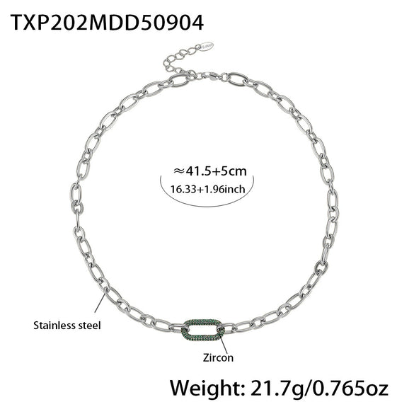 Wholesale Light Luxury Ferris Wheel Zircon Stainless Steel Gold Plated Necklace And Bracelet Set For Women