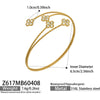 Wholesale Light Luxury Floral Geometric Open Thin Circle Bracelet Set Made Of 316L Ecofriendly Stainless Steel Inlaid With Rhinestones And Electroplated