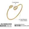 Wholesale Light Luxury Floral Geometric Open Thin Circle Bracelet Set Made Of 316L Ecofriendly Stainless Steel Inlaid With Rhinestones And Electroplated