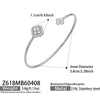 Wholesale Light Luxury Floral Geometric Open Thin Circle Bracelet Set Made Of 316L Ecofriendly Stainless Steel Inlaid With Rhinestones And Electroplated