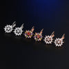 Wholesale Light Luxury Flower Zircon Earrings Copper Electroplated For Women