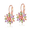 Wholesale Light Luxury Flower Zircon Earrings Copper Electroplated For Women