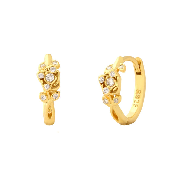 Wholesale Light Luxury French Style S925 Silver Ear Buckle Retro Flower Design Earrings For Women